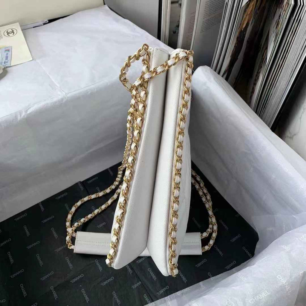 Chanel AS3470 Small Shopping Bag Calfskin White
