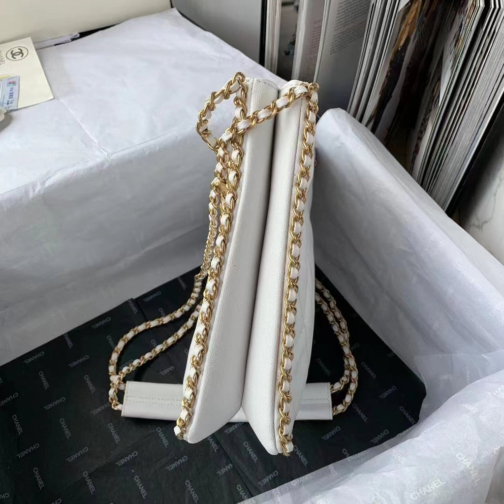 Chanel AS3470 Small Shopping Bag Calfskin White
