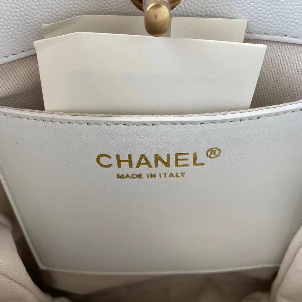 Chanel AS3470 Small Shopping Bag Calfskin White