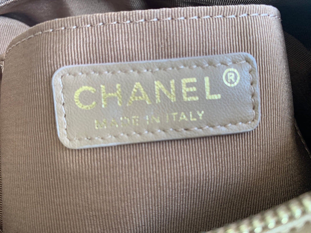 Chanel AS3487 Shoulder Tote Bag Lambskin Apricot