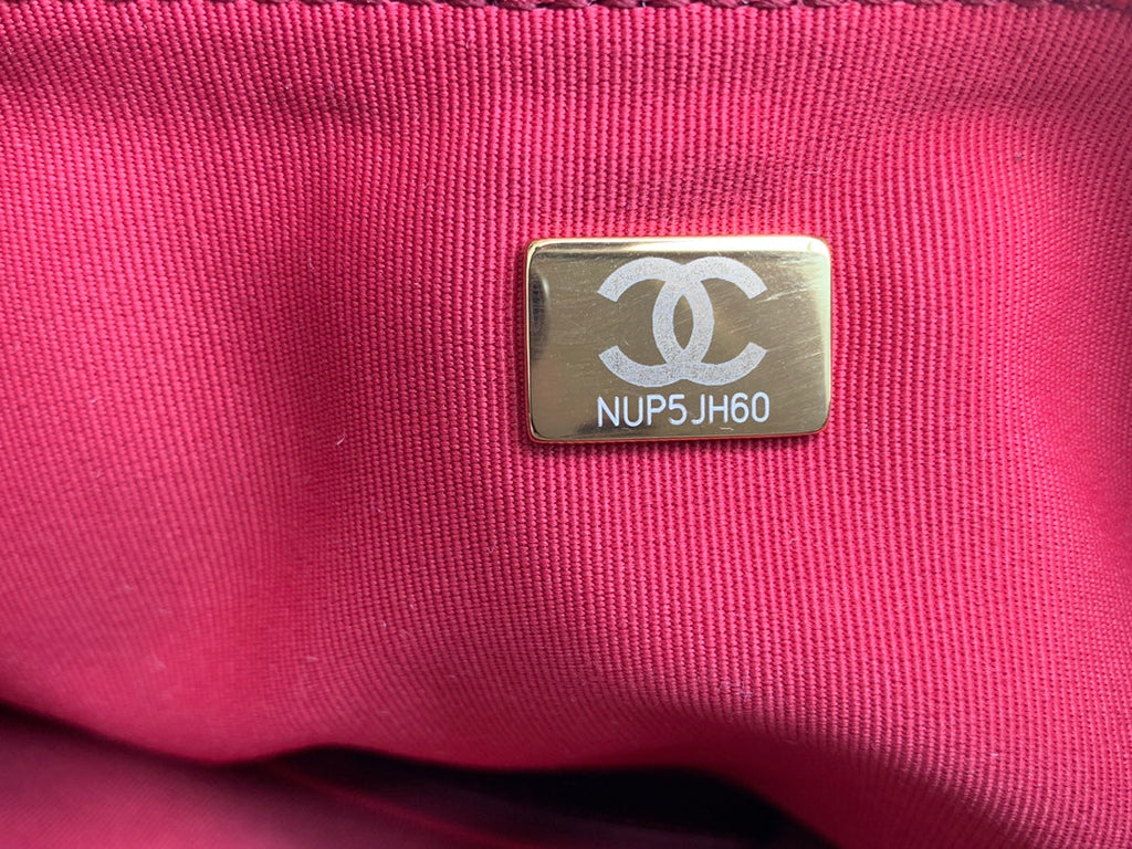 Chanel AS3487 Shoulder Tote Bag Lambskin Red