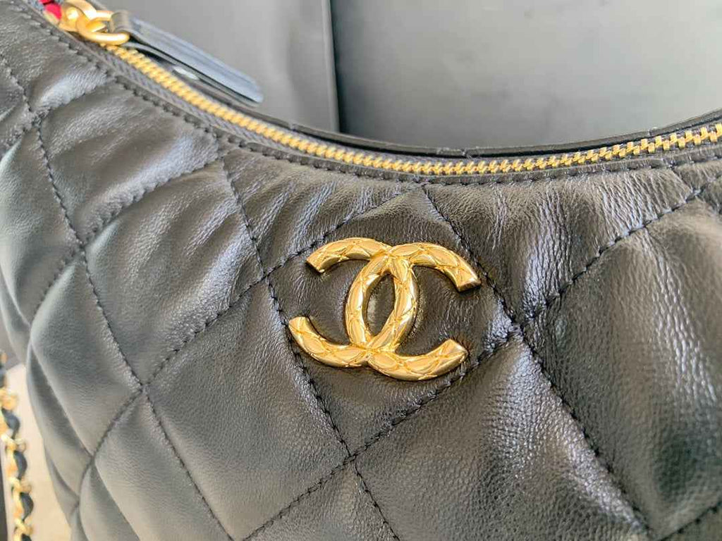 Chanel AS3487 Shoulder Tote Bag Lambskin Black