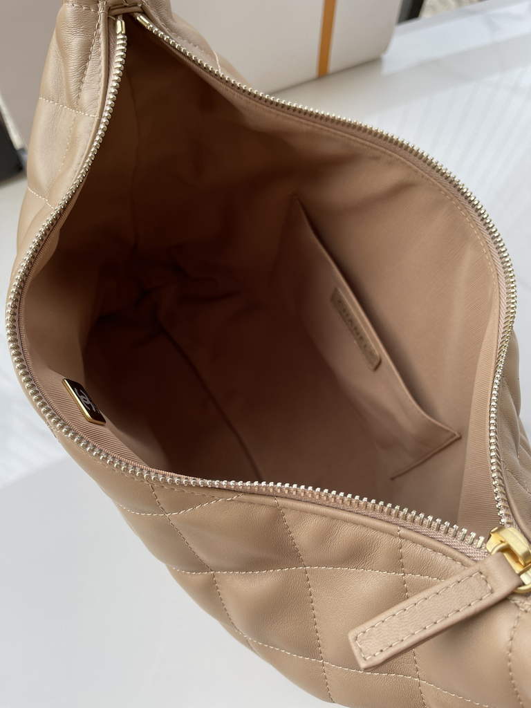 Chanel AS3488 Maxi Hobo Bag Lambskin Dark Beige