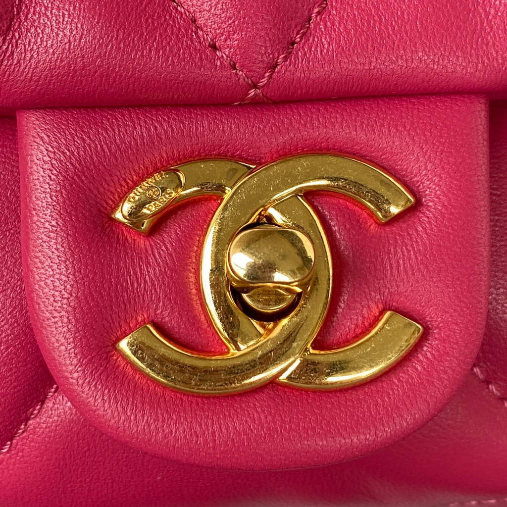Chanel AS3498 Small Flap Bag Lambskin in plum