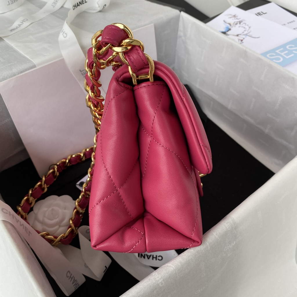 Chanel AS3498 Small Flap Bag Lambskin in plum