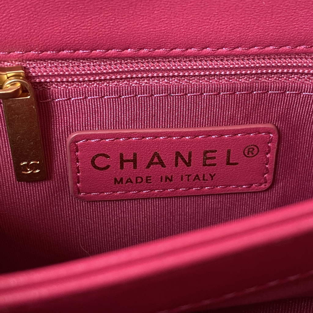 Chanel AS3498 Small Flap Bag Lambskin in plum
