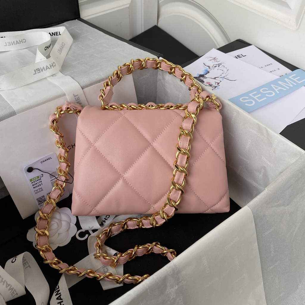 Chanel AS3498 Small Flap Bag Lambskin in pink
