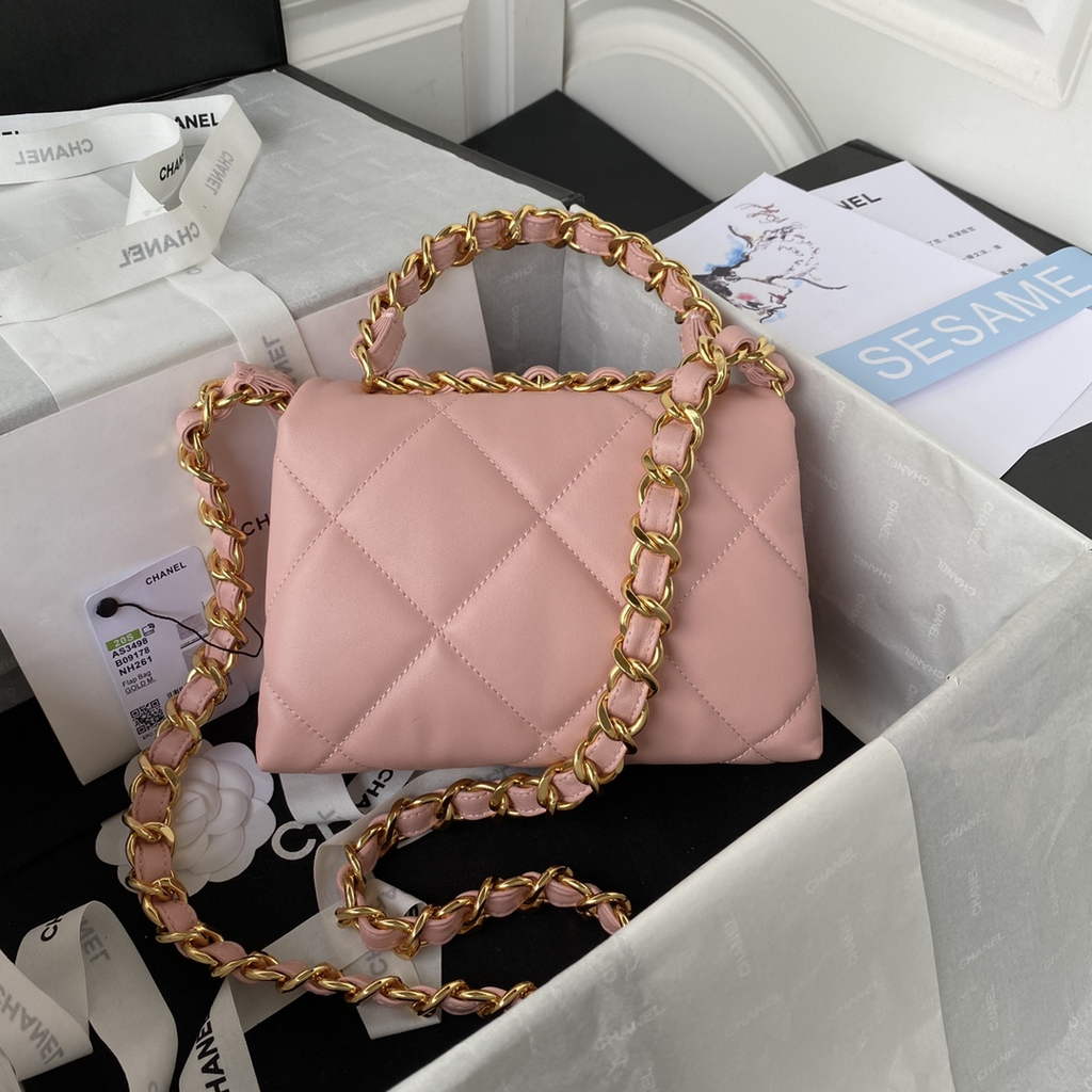 Chanel AS3498 Small Flap Bag Lambskin in pink