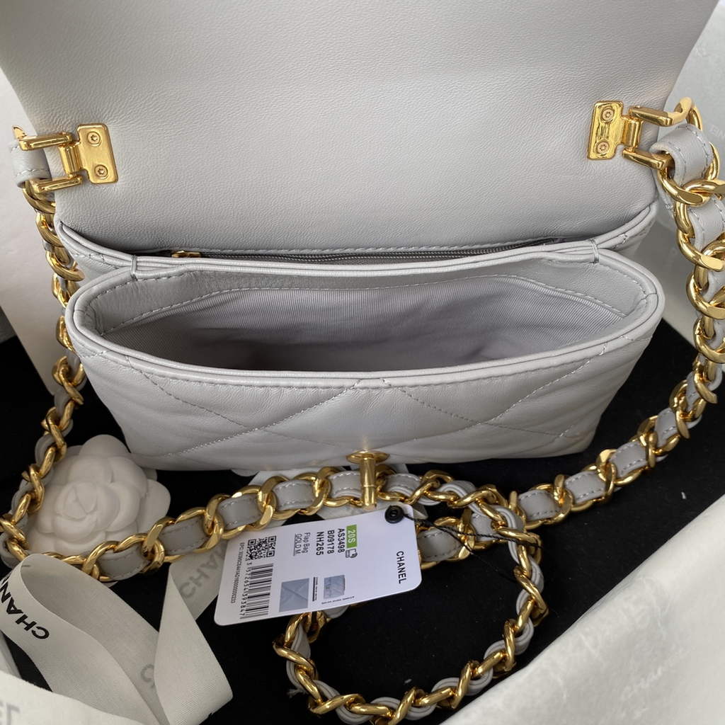 Chanel AS3498 Small Flap Bag Lambskin in gray