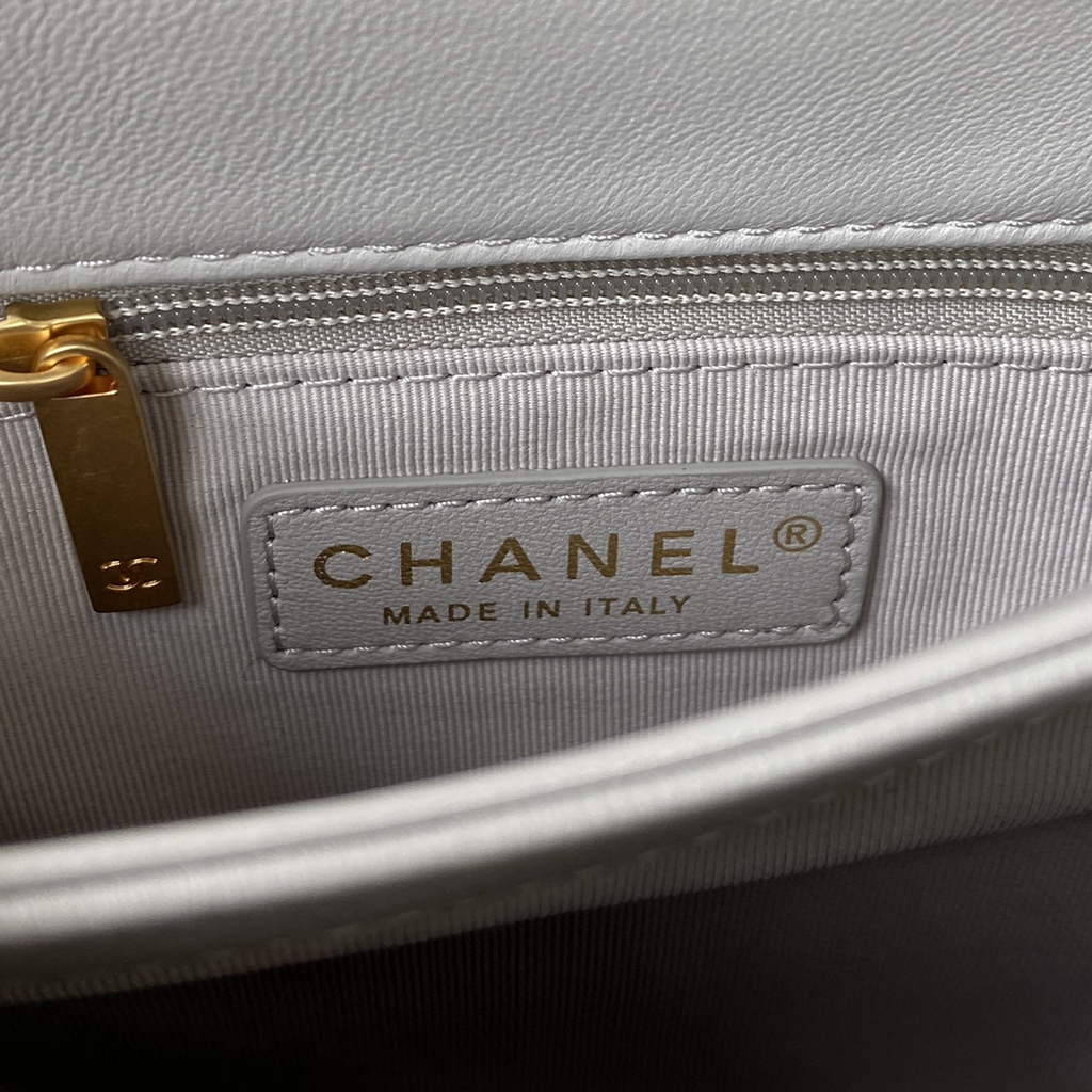 Chanel AS3498 Small Flap Bag Lambskin in gray