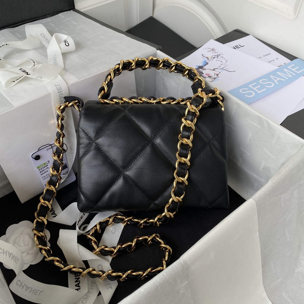 Chanel AS3498 Small Flap Bag Lambskin in black