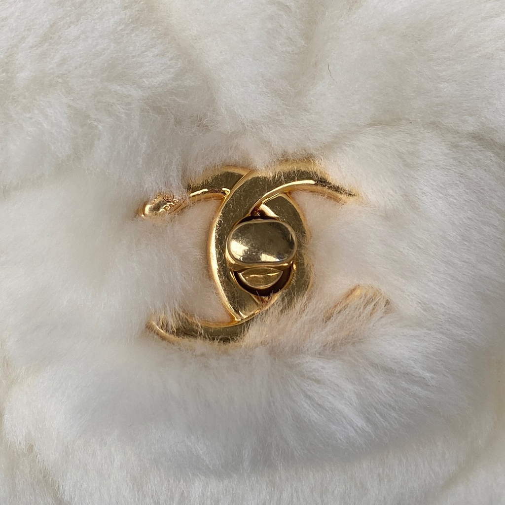 Chanel AS3498 Small Flap Bag wool Lambskin in White