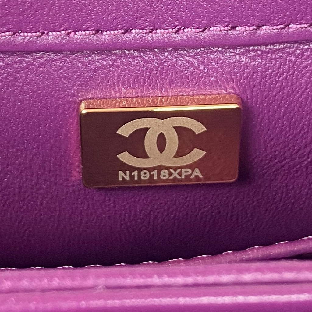 Chanel AS3498 Small Flap Bag wool Lambskin in Purple
