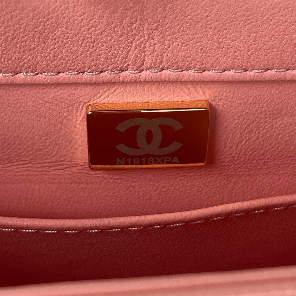 Chanel AS3498 Small Flap Bag wool Lambskin in Pink