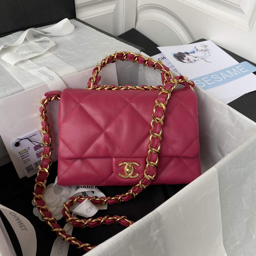 Chanel AS3499 Flap Bag Lambskin in Plum