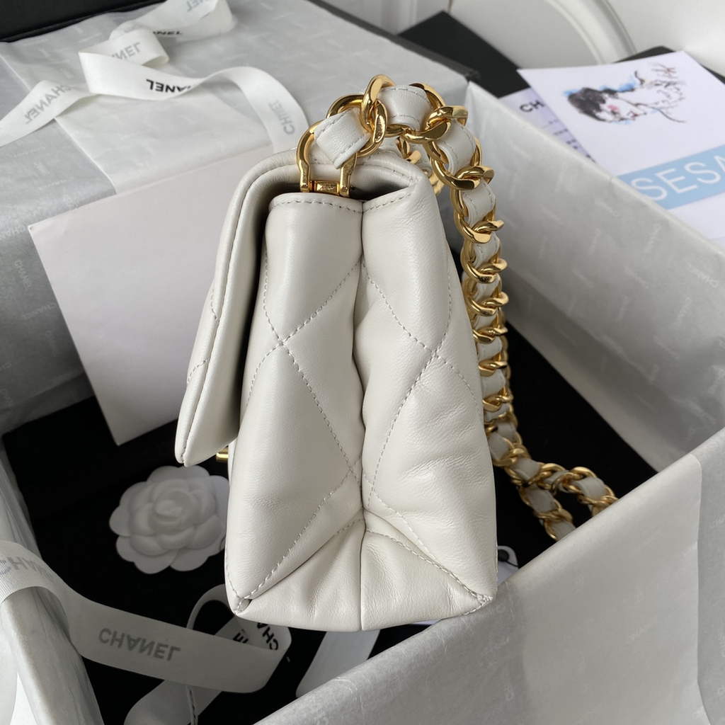 Chanel AS3499 Flap Bag Lambskin in White