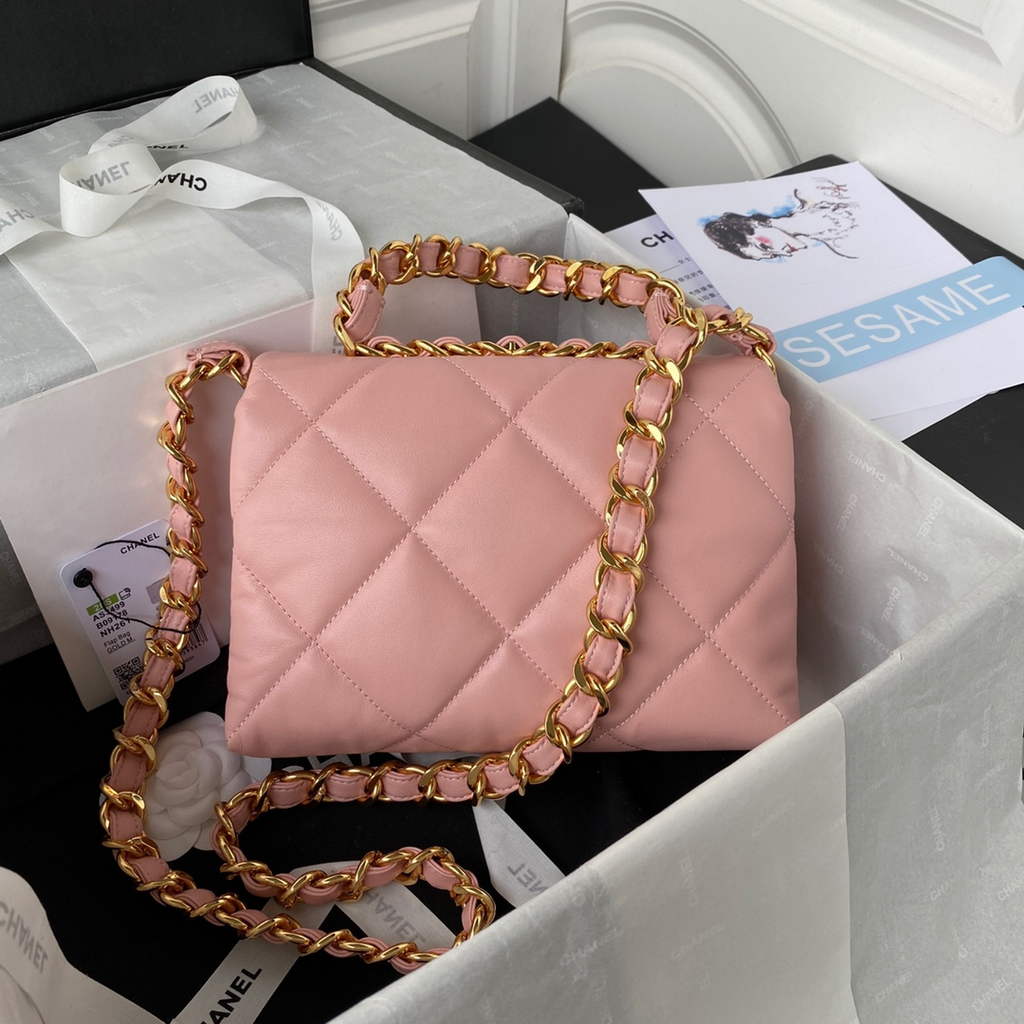 Chanel AS3499 Flap Bag Lambskin in Pink