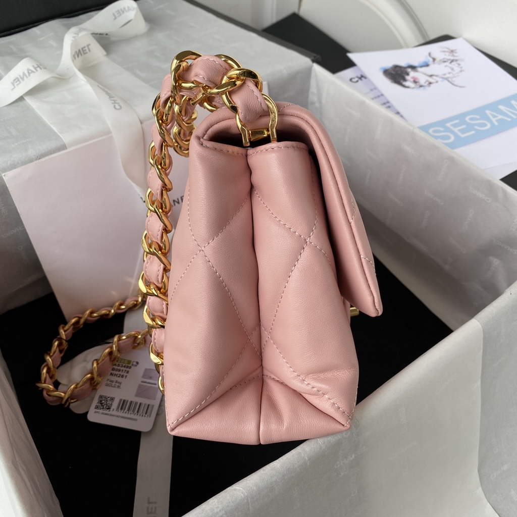 Chanel AS3499 Flap Bag Lambskin in Pink