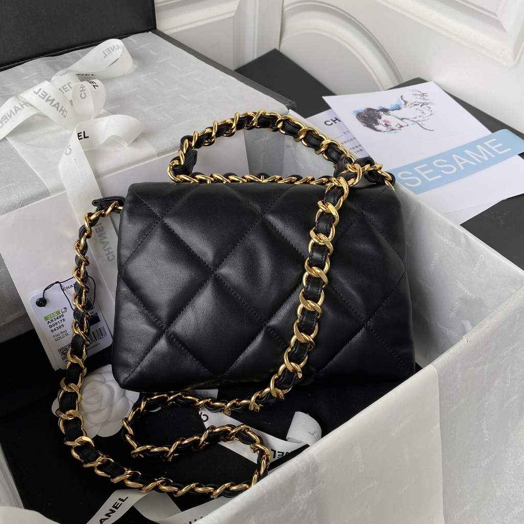 Chanel AS3499 Flap Bag Lambskin in Black