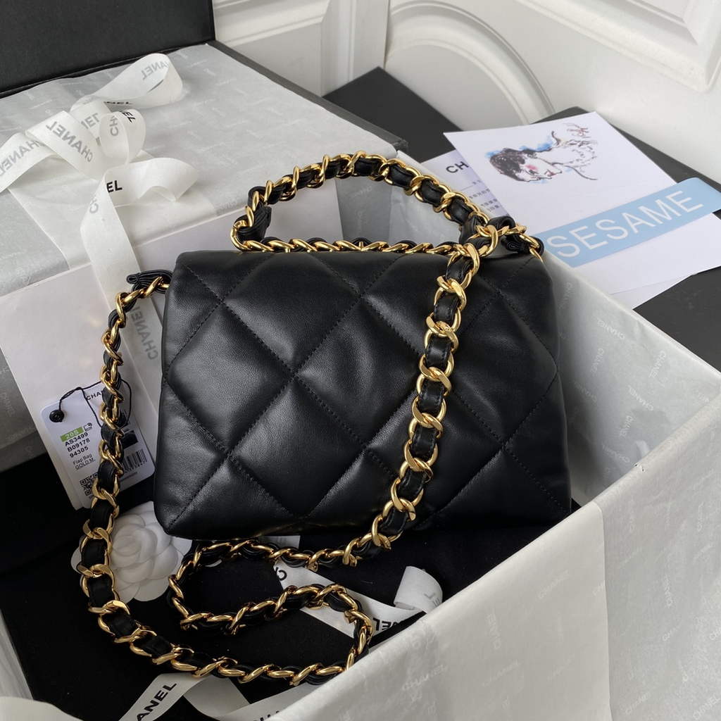 Chanel AS3499 Flap Bag Lambskin in Black