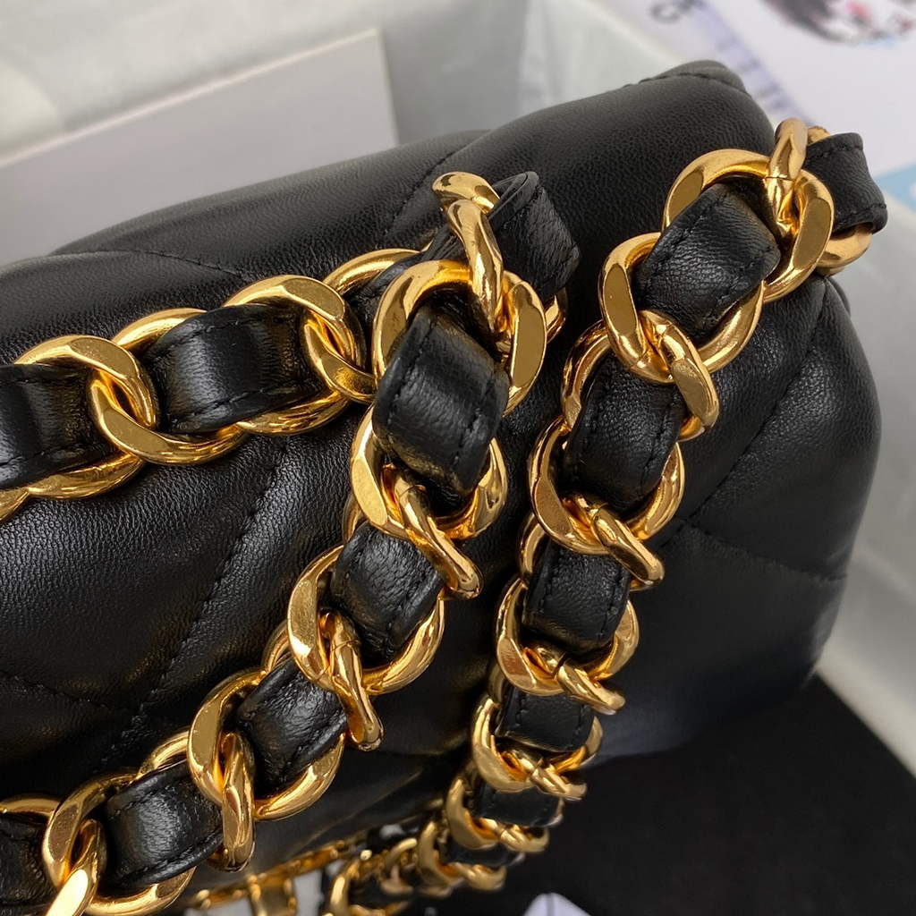 Chanel AS3499 Flap Bag Lambskin in Black
