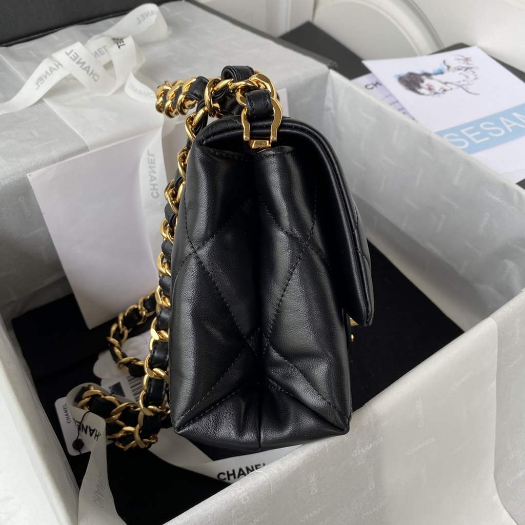 Chanel AS3499 Flap Bag Lambskin in Black