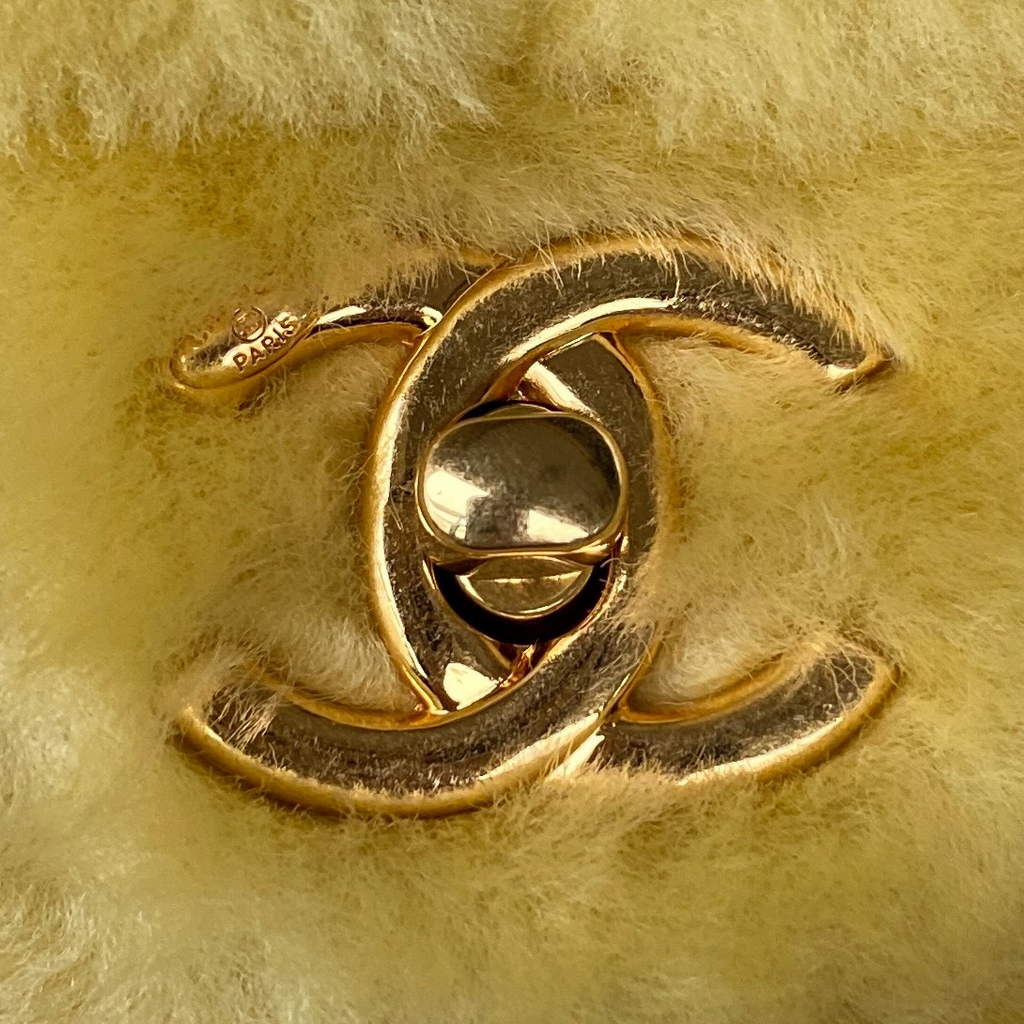Chanel AS3499 Flap Bag Wool Lambskin in Yellow