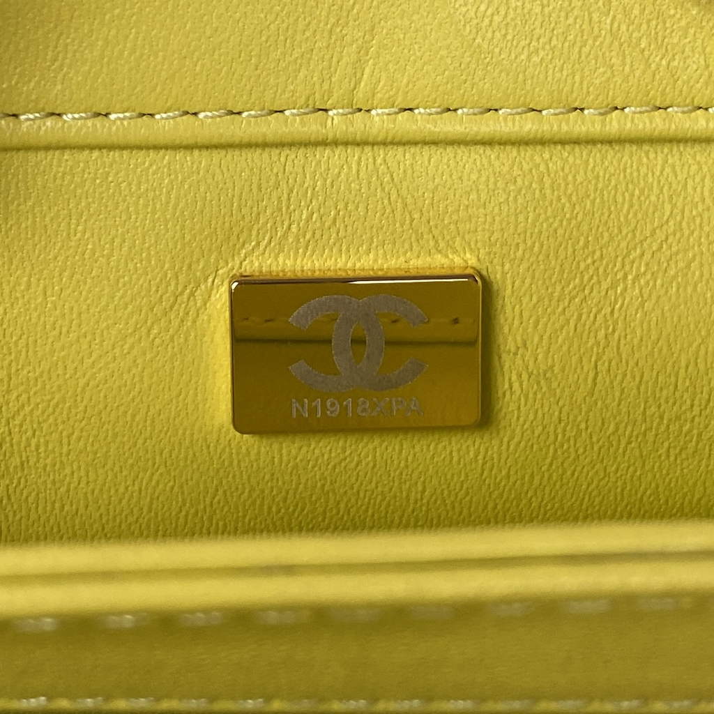 Chanel AS3499 Flap Bag Wool Lambskin in Yellow