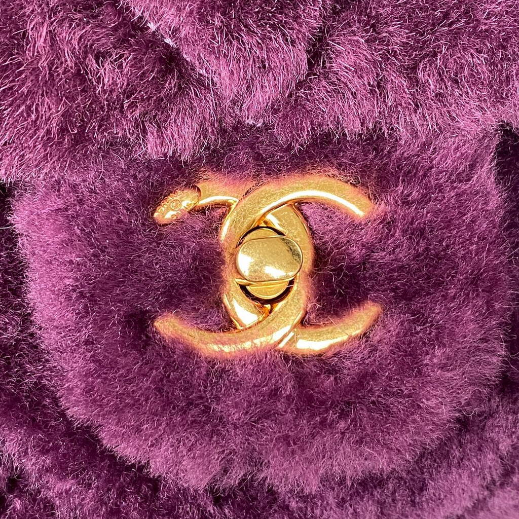 Chanel AS3499 Flap Bag Wool Lambskin in Purple