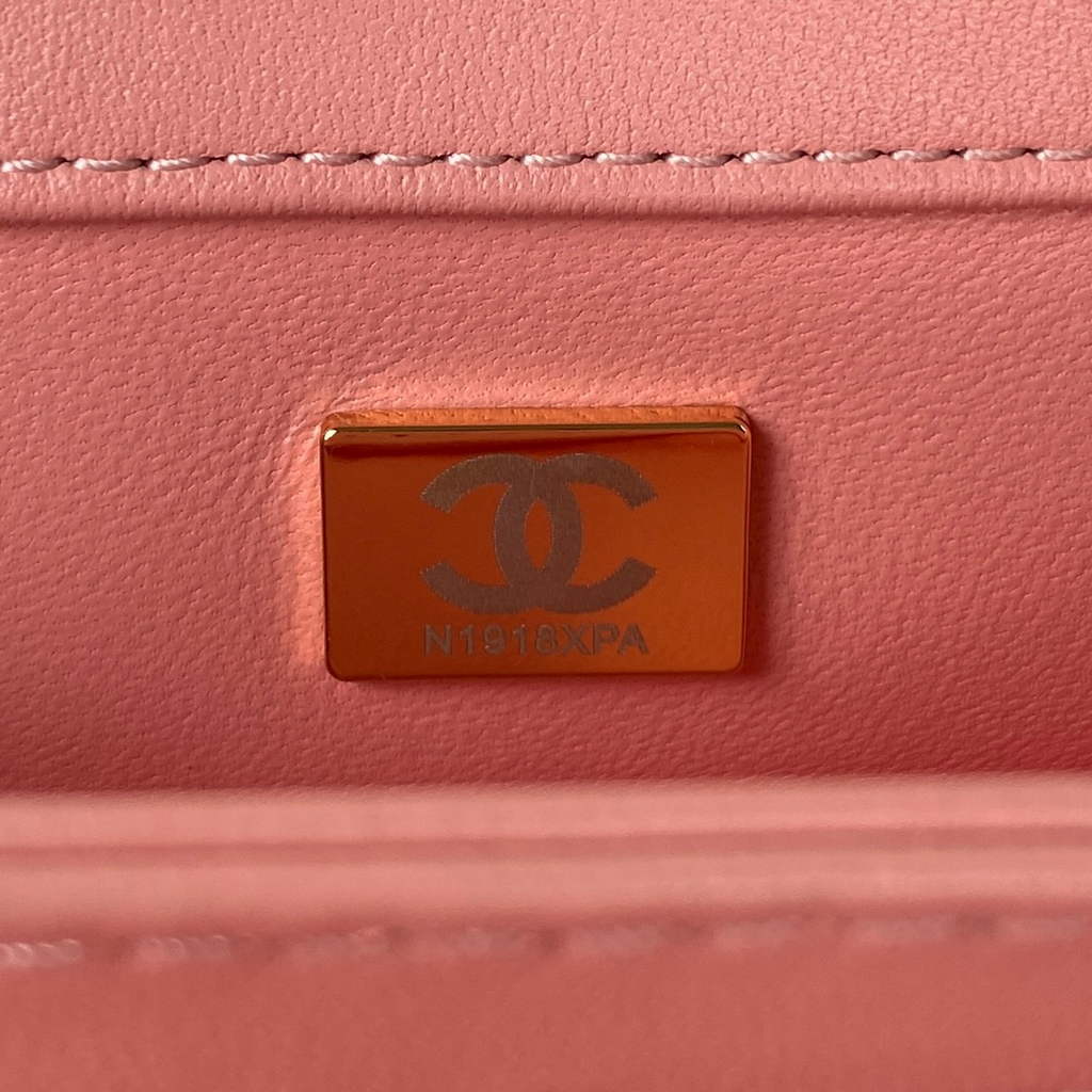 Chanel AS3499 Flap Bag Wool Lambskin in Pink
