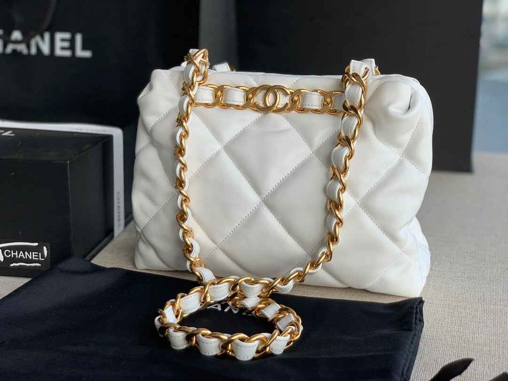 Chanel AS3502 Small Shopping Bag Lambskin White