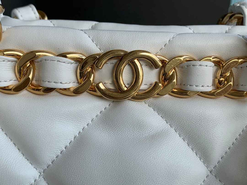 Chanel AS3502 Small Shopping Bag Lambskin White