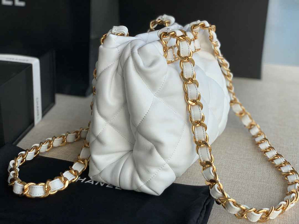 Chanel AS3502 Small Shopping Bag Lambskin White