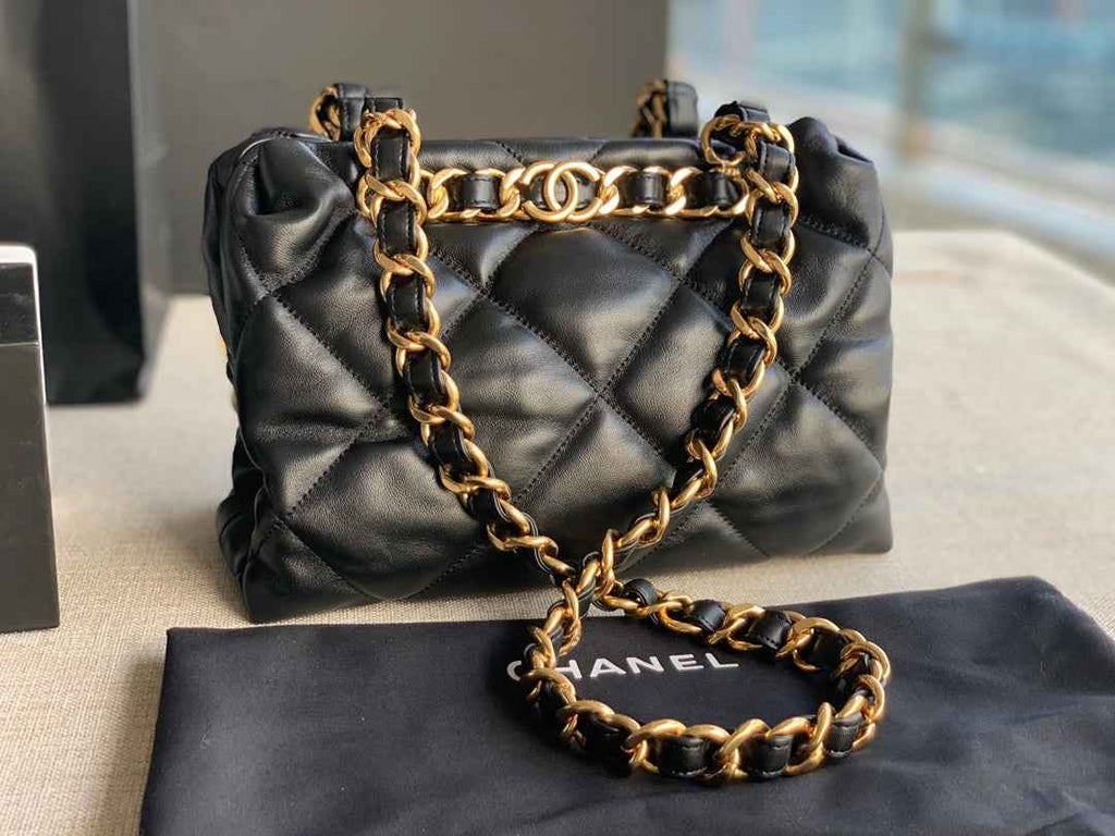 Chanel AS3502 Small Shopping Bag Lambskin Black