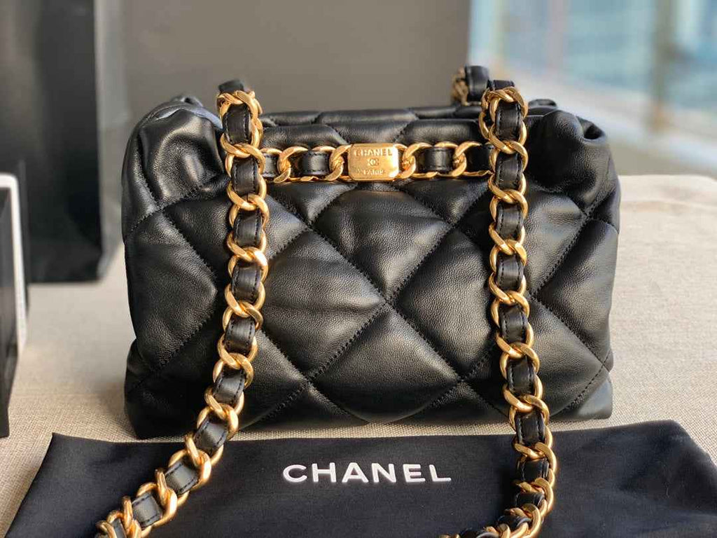 Chanel AS3502 Small Shopping Bag Lambskin Black