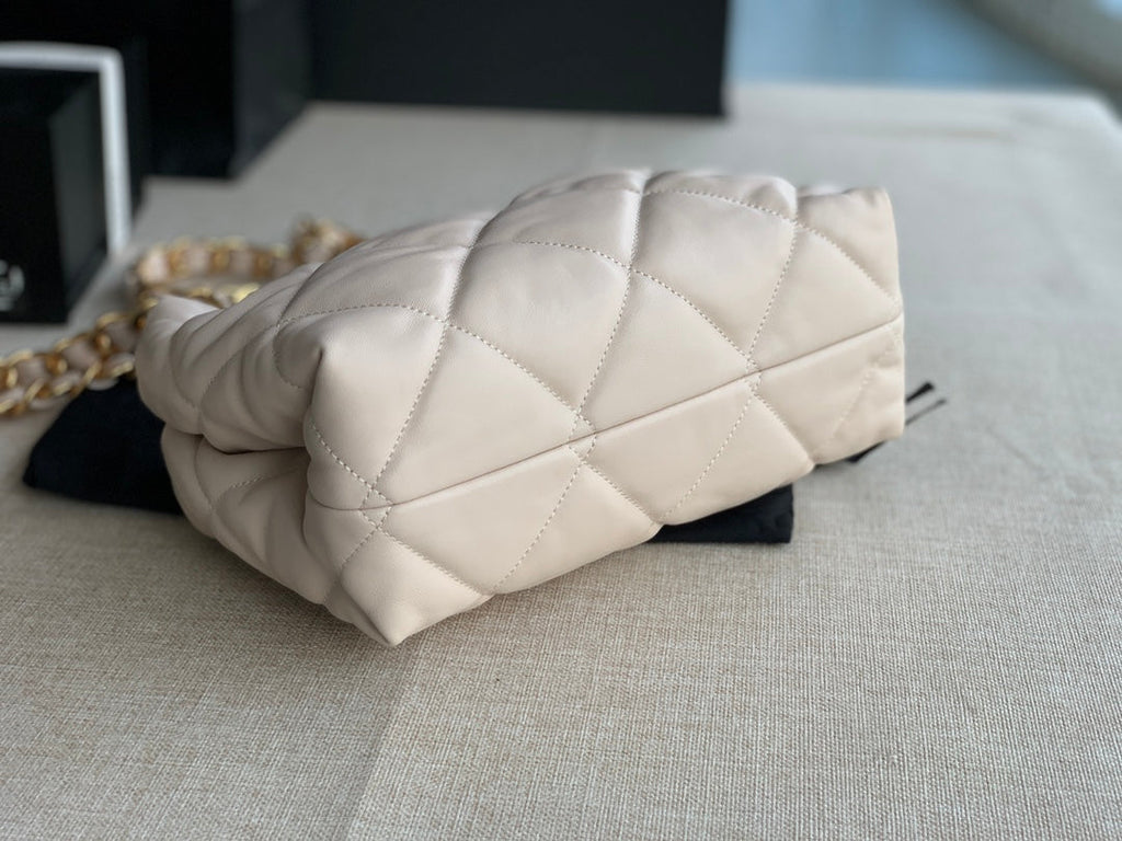 Chanel AS3502 Small Shopping Bag Lambskin Beige