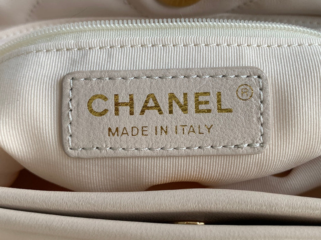 Chanel AS3502 Small Shopping Bag Lambskin Beige