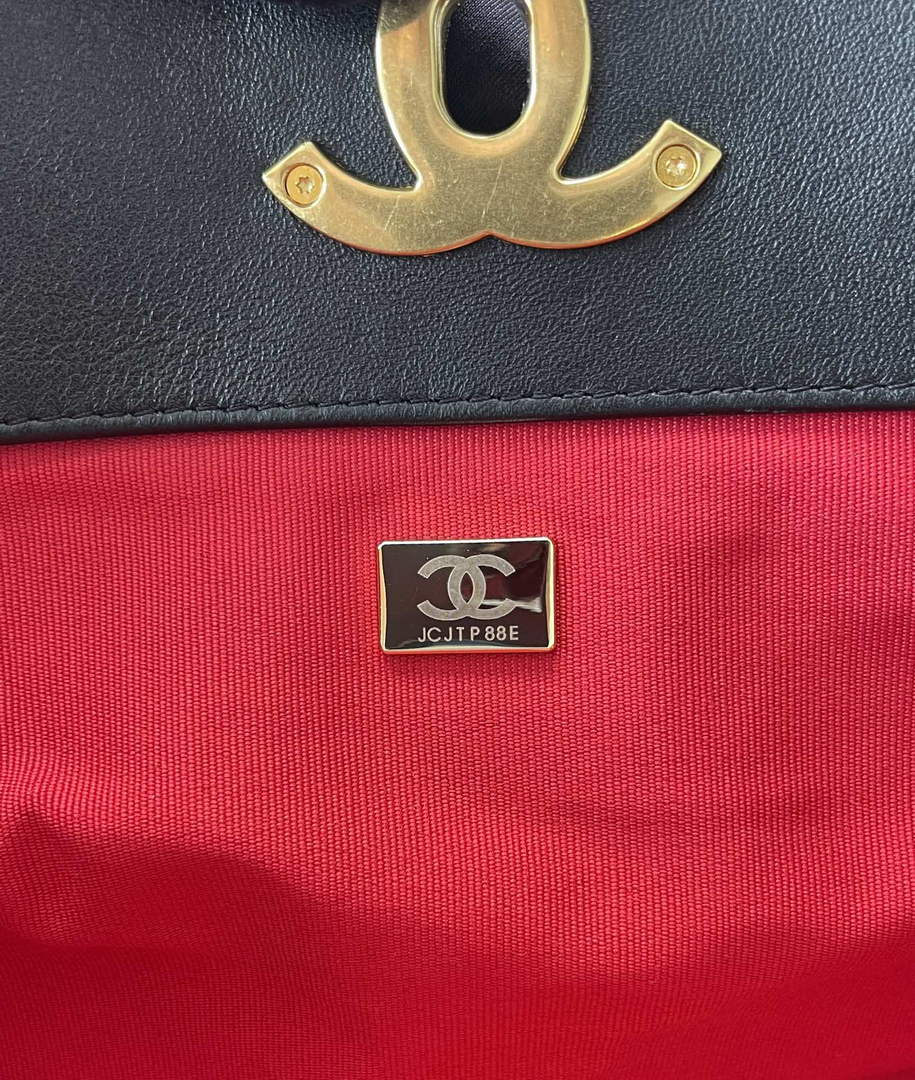 Chanel AS3519 19 Shopping Bag Gold-Tone Silver-Tone Lambskin Black