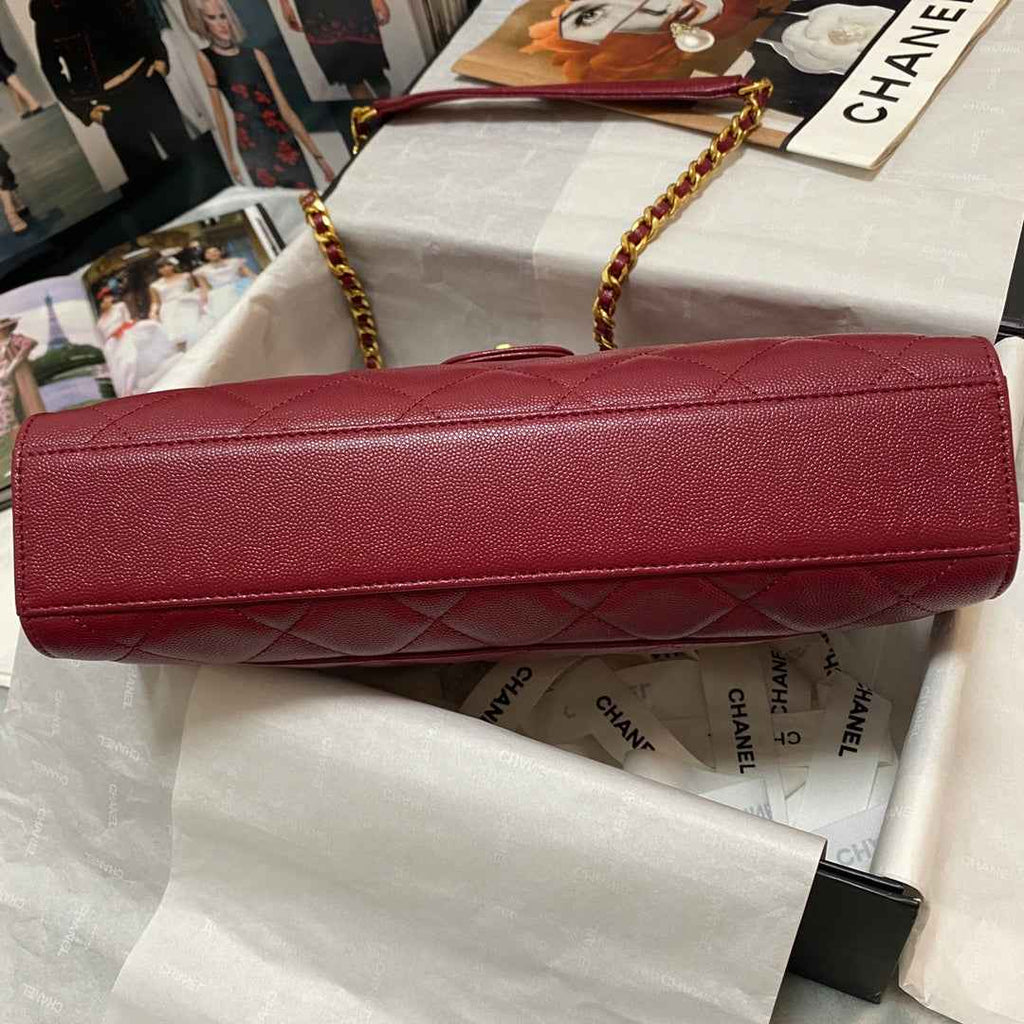 Chanel AS3529 Satchel Grained Calfskin Red