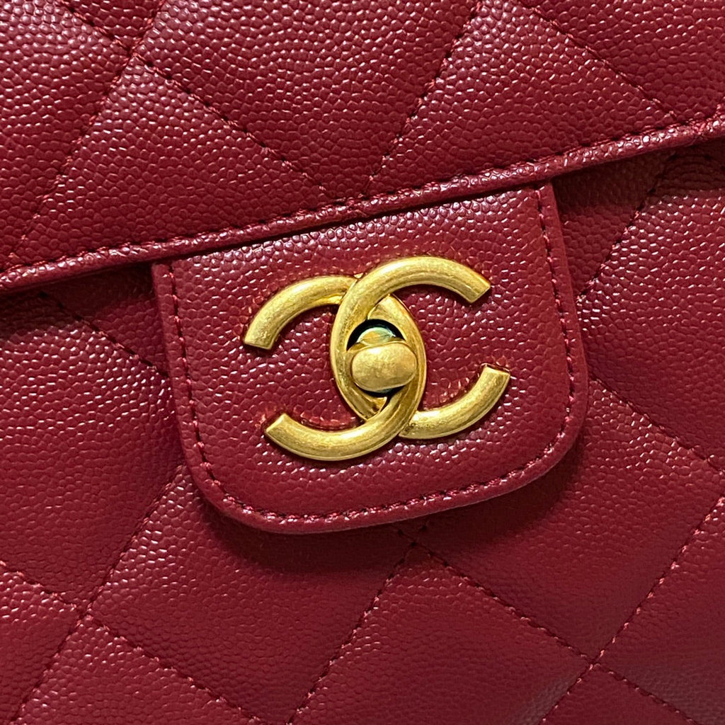 Chanel AS3529 Satchel Grained Calfskin Red