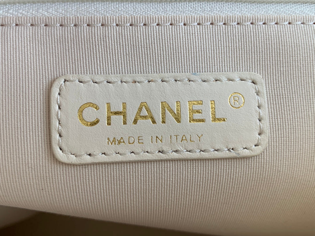 Chanel AS3529 Satchel Grained Calfskin White
