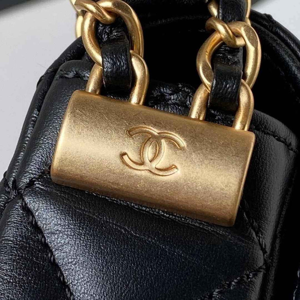 Chanel AS3570 Small Flap Bag Calfskin In Black