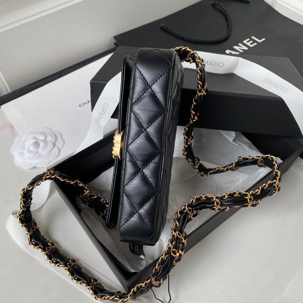 Chanel AS3570 Small Flap Bag Calfskin In Black