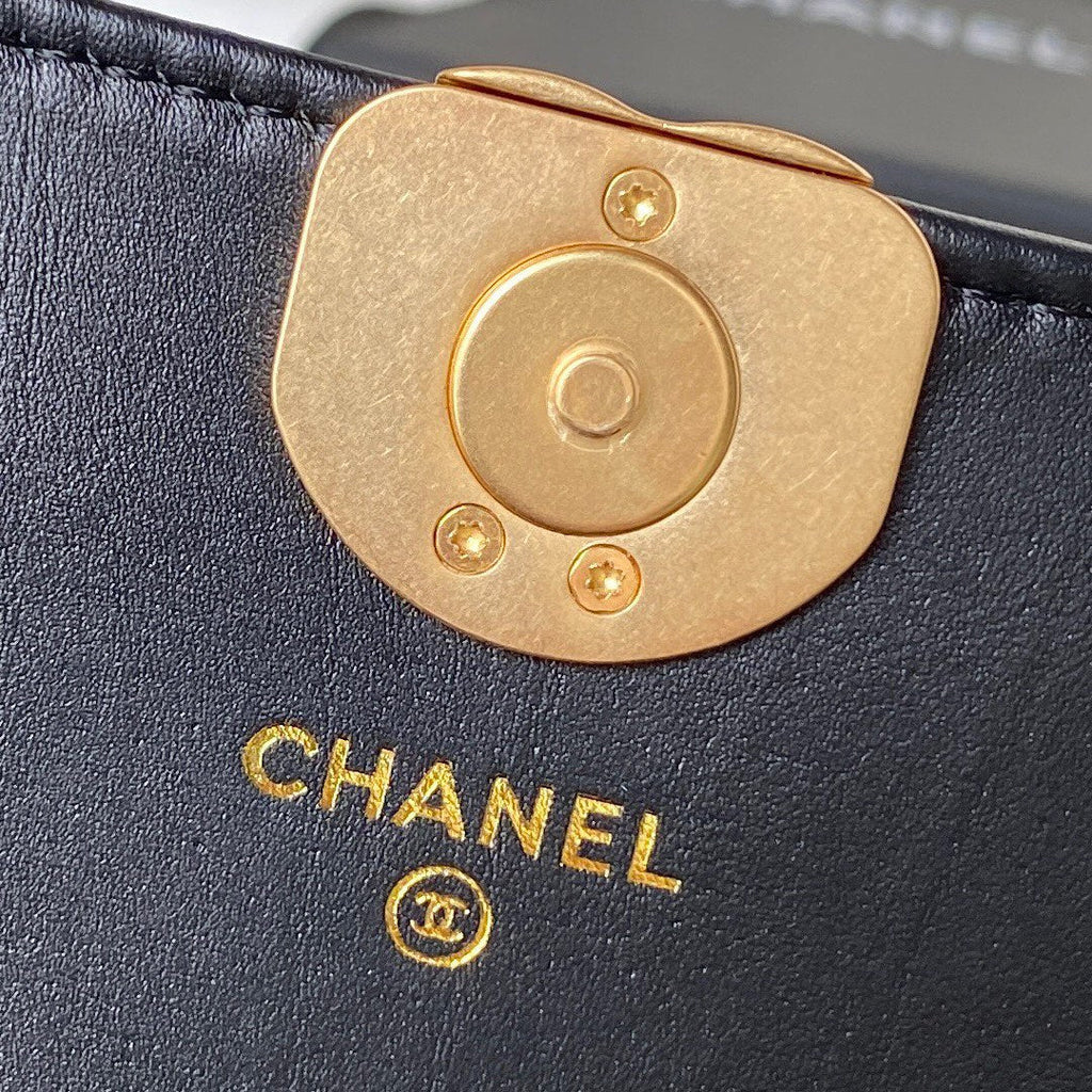 Chanel AS3570 Small Flap Bag Calfskin In Black