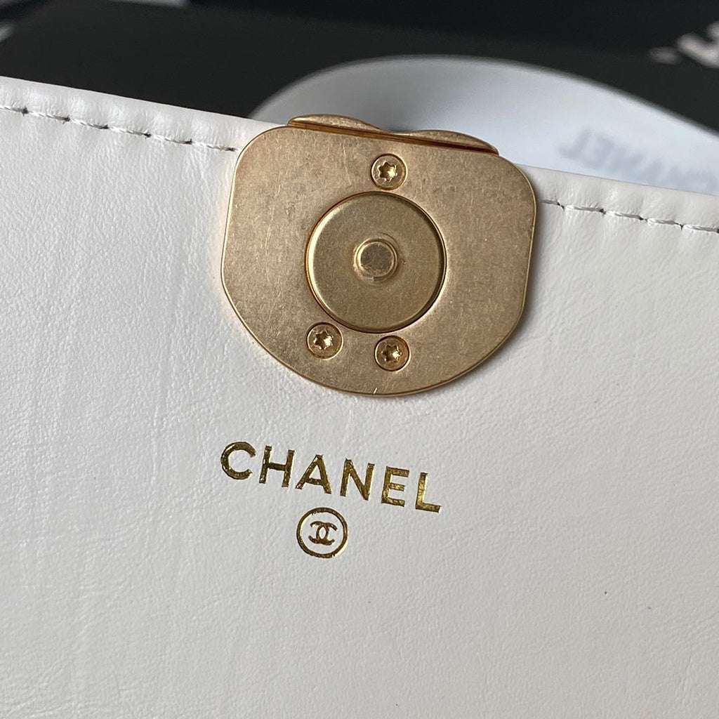 Chanel AS3570 Small Flap Bag Calfskin In White