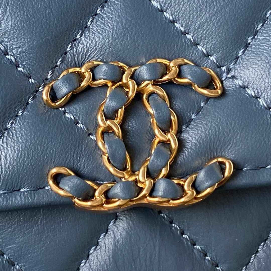 Chanel AS3570 Small Flap Bag Calfskin In Blue