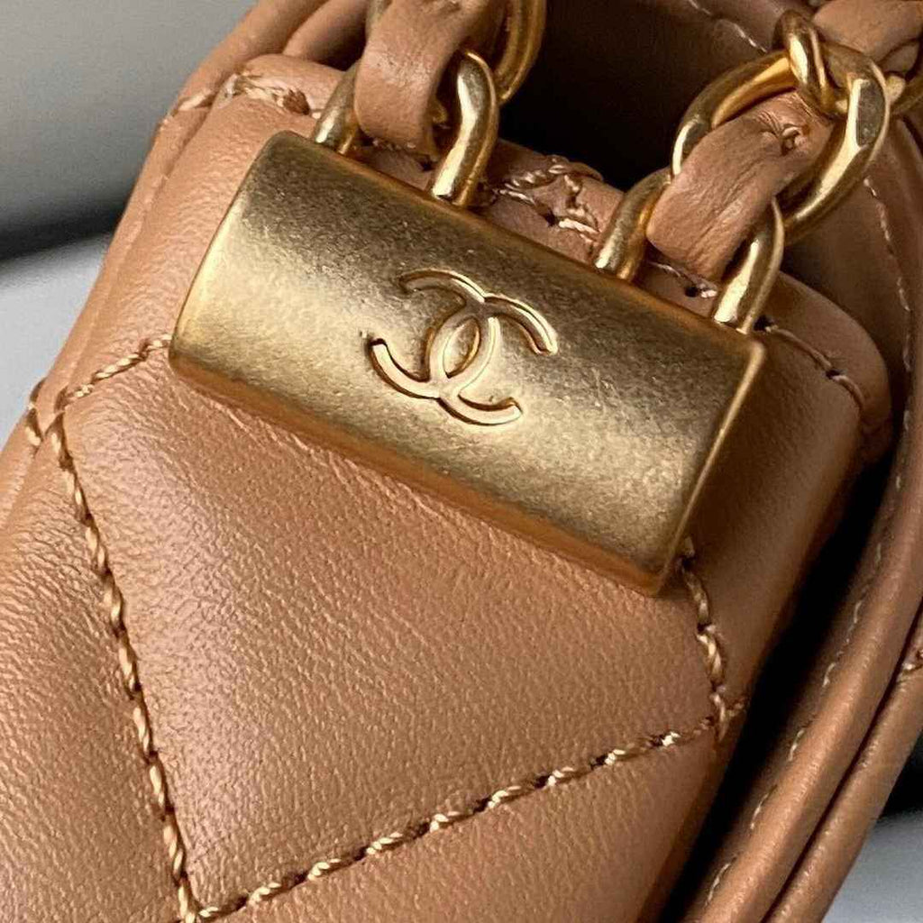 Chanel AS3570 Small Flap Bag Calfskin In Brown