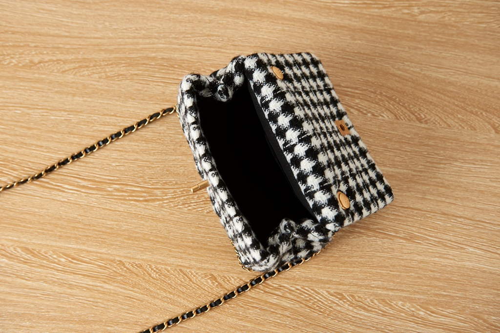 Chanel AS3572 Mini Flap Bag Wool tweed calfskin White