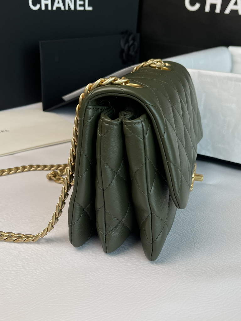 Chanel AS3609 Flap Bag Lambskin Green