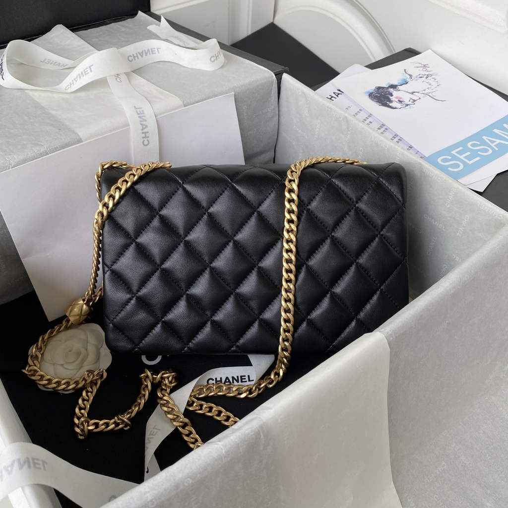 Chanel AS3609 Flap Bag Lambskin Black